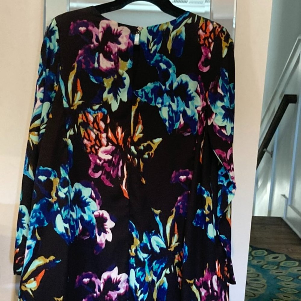 Cute Floral Long Sleeve Swing Dress